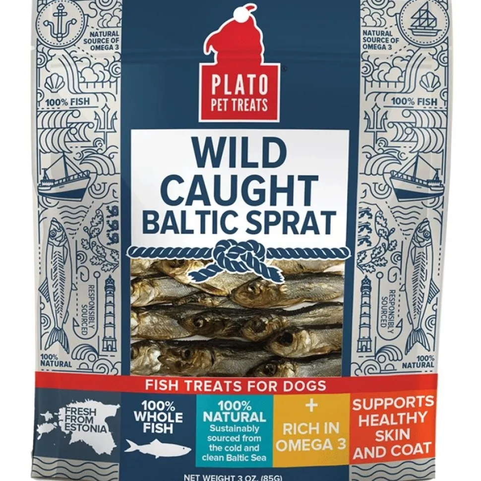 Plato Wild Caught Baltic Sprat Fish Dog Treats 3-oz