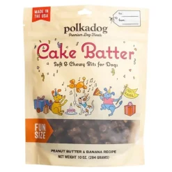 Polkadog Cake Batter Soft & Chewy Dog Treats Peanut Butter & Banana 10-oz
