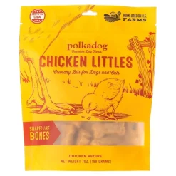 Polkadog Chicken Littles Bones-Shaped Crunchy Dehydrated Dog & Cat Treats 7-oz