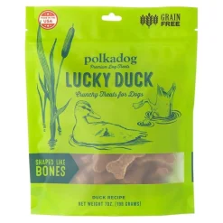 Polkadog Lucky Duck Bone-Shaped Crunchy Dehydrated Dog Treats 7-oz