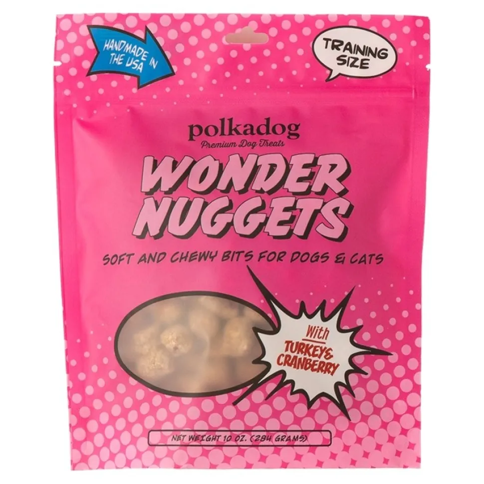 Polkadog Wonder Nuggets Soft & Chewy Dog & Cat Treats Turkey & Cranberry 10-oz