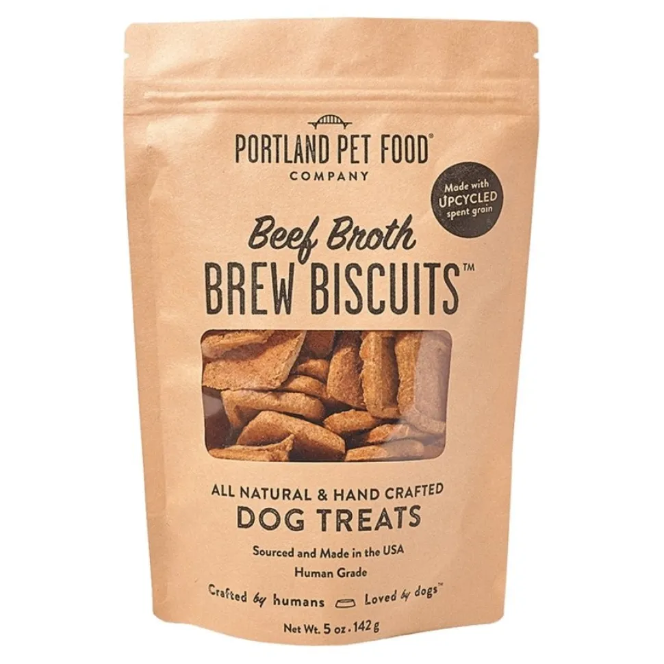 Portland Pet Food Company Beef Broth Brew Biscuits Dog Treats 5-oz