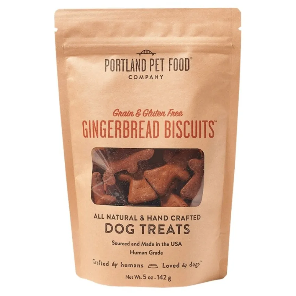 Portland Pet Food Company Grain & Gluten Free Gingerbread Biscuits Dog Treats 5-oz