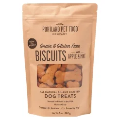 Portland Pet Food Company Grain & Gluten Free Apple & Mint Biscuits Dog Treats 5-oz
