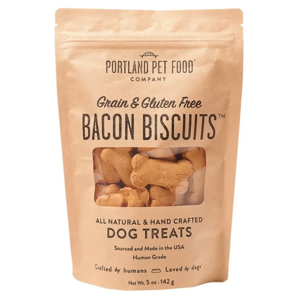 Portland Pet Food Company Grain & Gluten Free Bacon Biscuits Dog Treats 5-oz