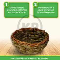 Prevue Pet Products Canary Twig Grass & Bamboo Nest 4.5 in X 2.75 in
