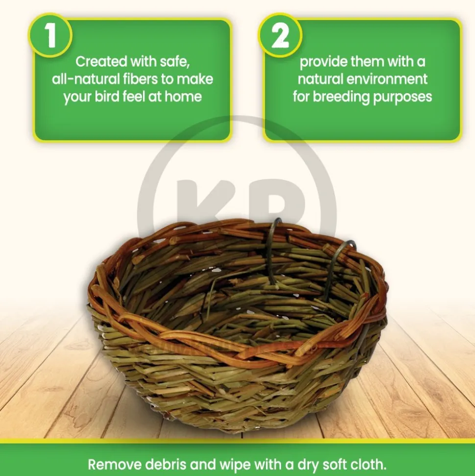 Prevue Pet Products Canary Twig Grass & Bamboo Nest 4.5 in X 2.75 in