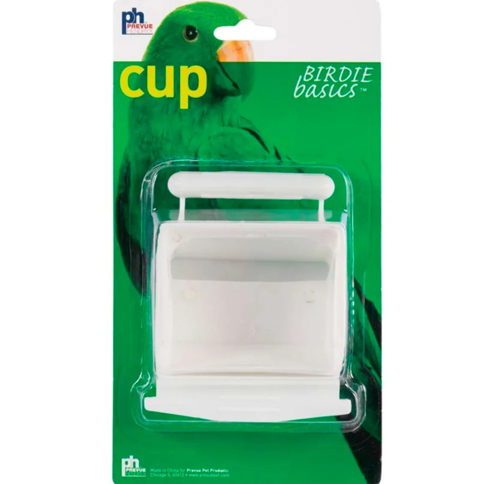 Prevue Pet Products Hooded Bird Cage Cup with Perch Clear
