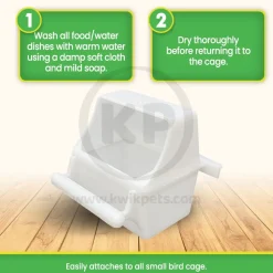 Prevue Pet Products Hooded Bird Cage Cup with Perch Clear