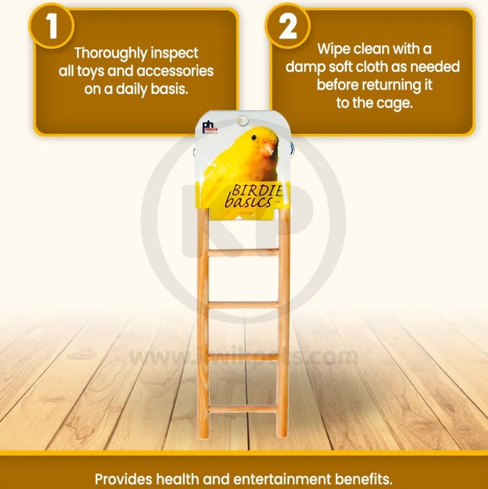 Prevue Pet Products 5-Rung Wood Ladder for Birds 2.88 in X 8 in