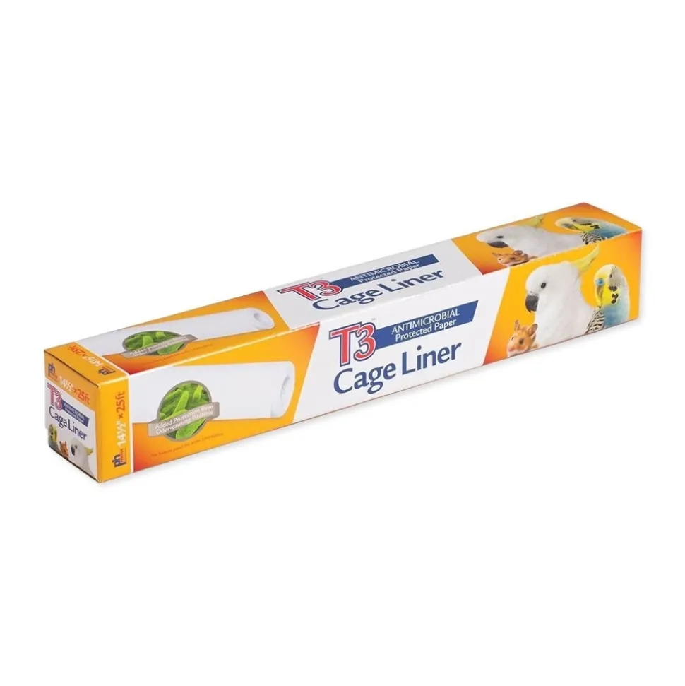 Prevue Pet Products T3 Antimicrobial Protected Paper Bird & Small Animal Cage Liner 14.5 in X 25 ft
