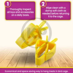 Prevue Pet Products Treat Clips for Birds Yellow 2 Count