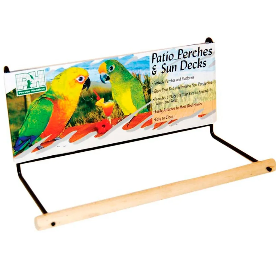 Prevue Pet Products Wood Patio Perch for Birds Brown Small 8-in