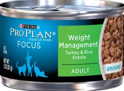 Pro Plan Weight Management Turkey & Rice Entrée Ground Adult Wet Cat Food 3-oz