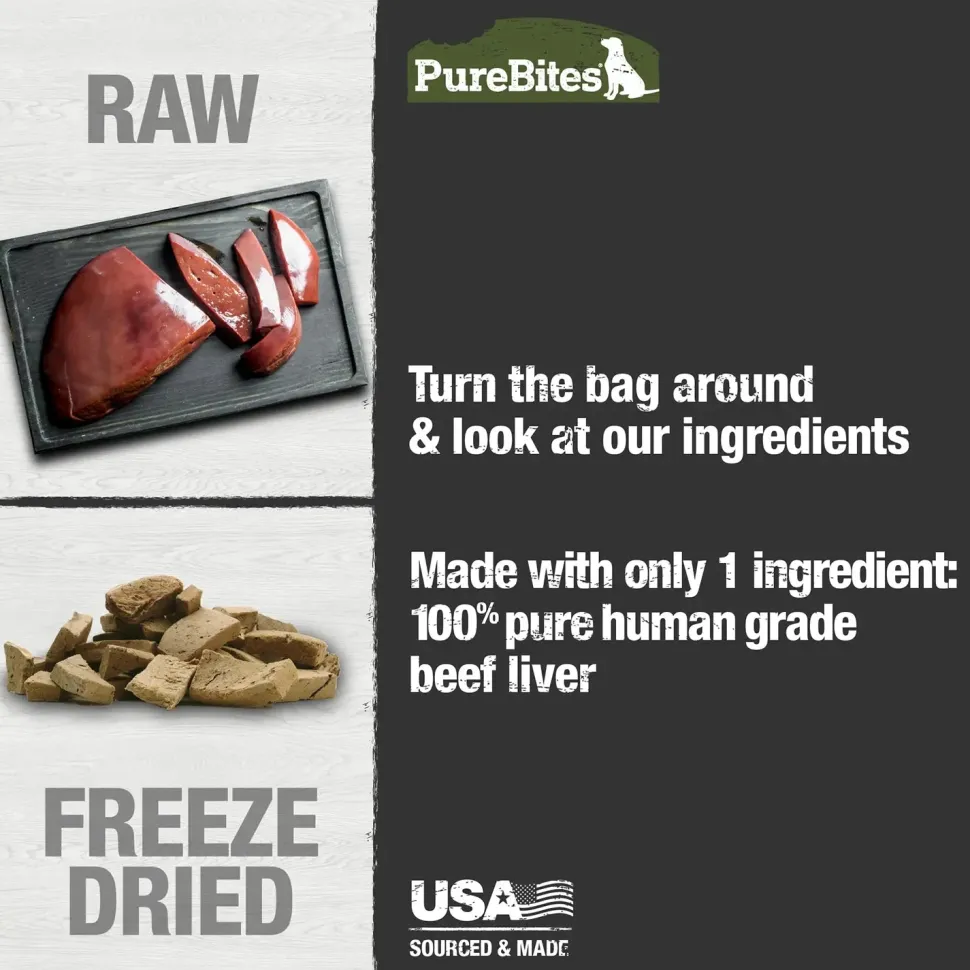 PureBites Beef Liver Freeze-Dried Dog Treats 4.2-oz