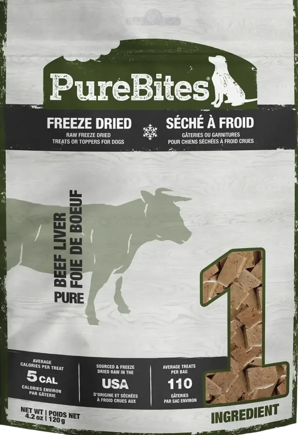 PureBites Beef Liver Freeze-Dried Dog Treats 4.2-oz