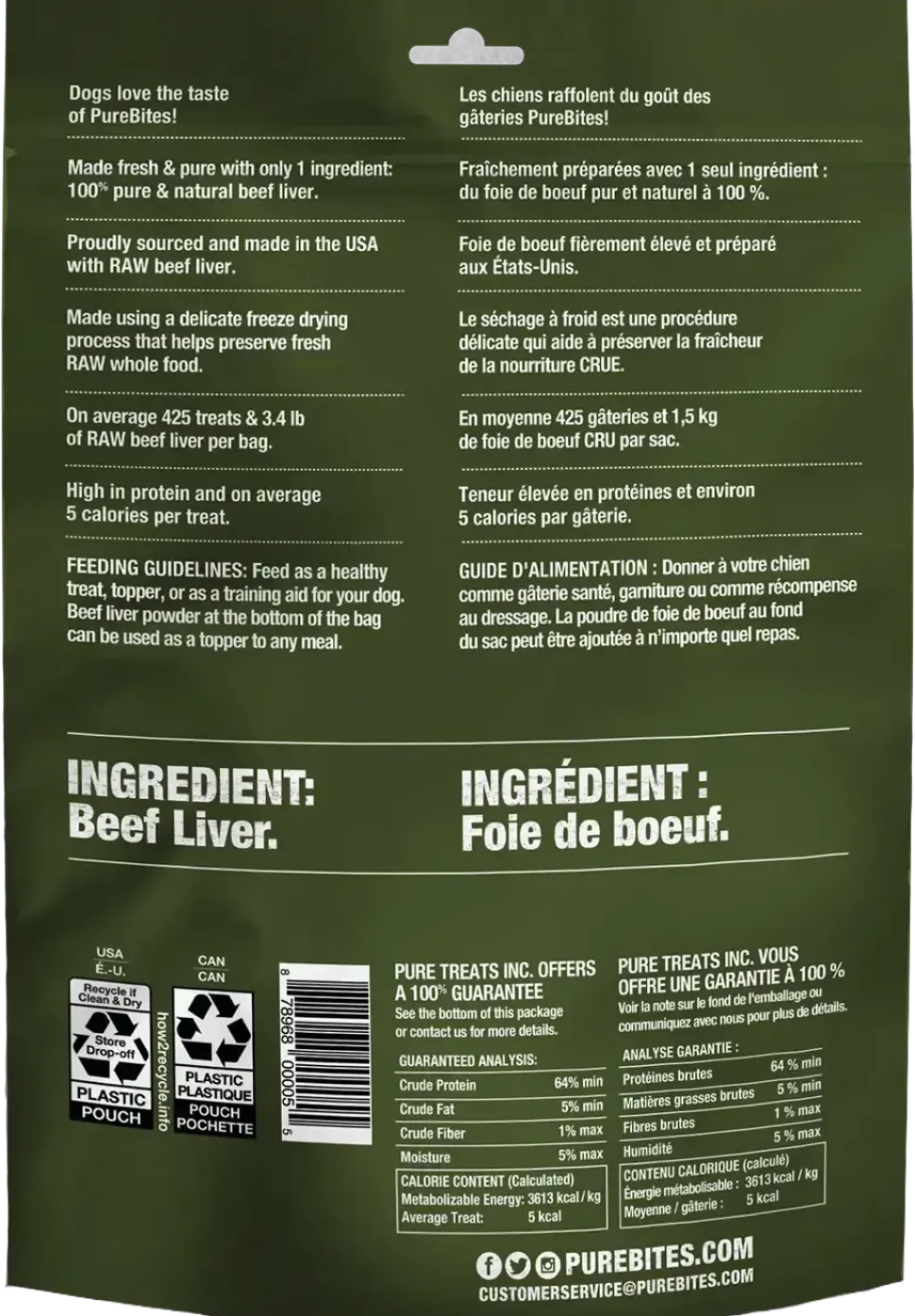 PureBites Beef Liver Freeze-Dried Dog Treats 16.6-oz