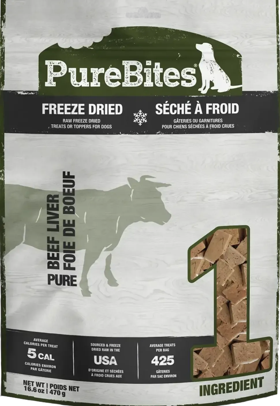 PureBites Beef Liver Freeze-Dried Dog Treats 16.6-oz