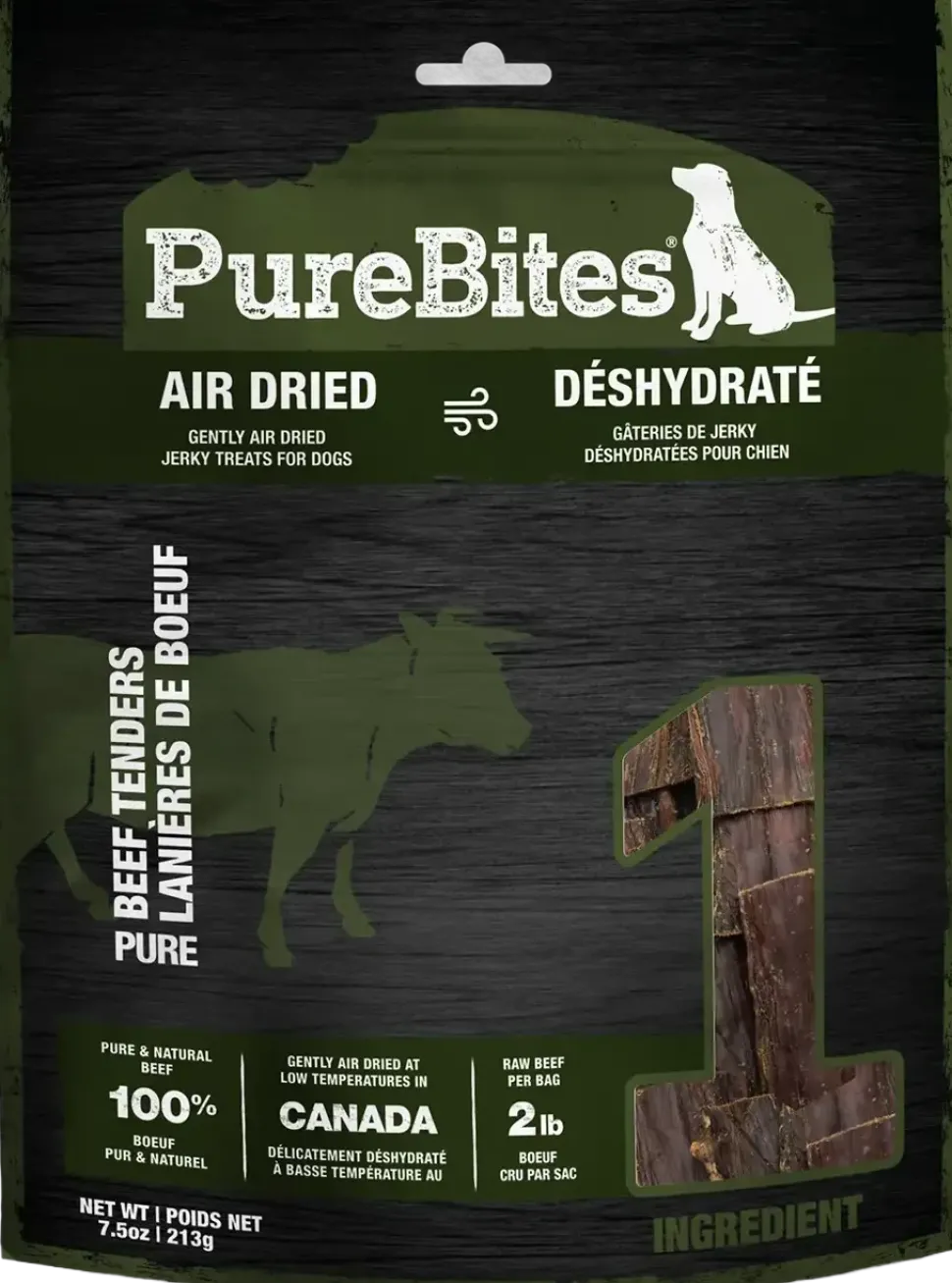 PureBites Beef Tenders Air-Dried Pure Jerky Dog Treats 7.5-oz