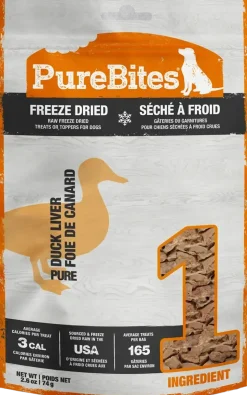 PureBites Duck Liver Freeze Dried Dog Treats 2.6-oz