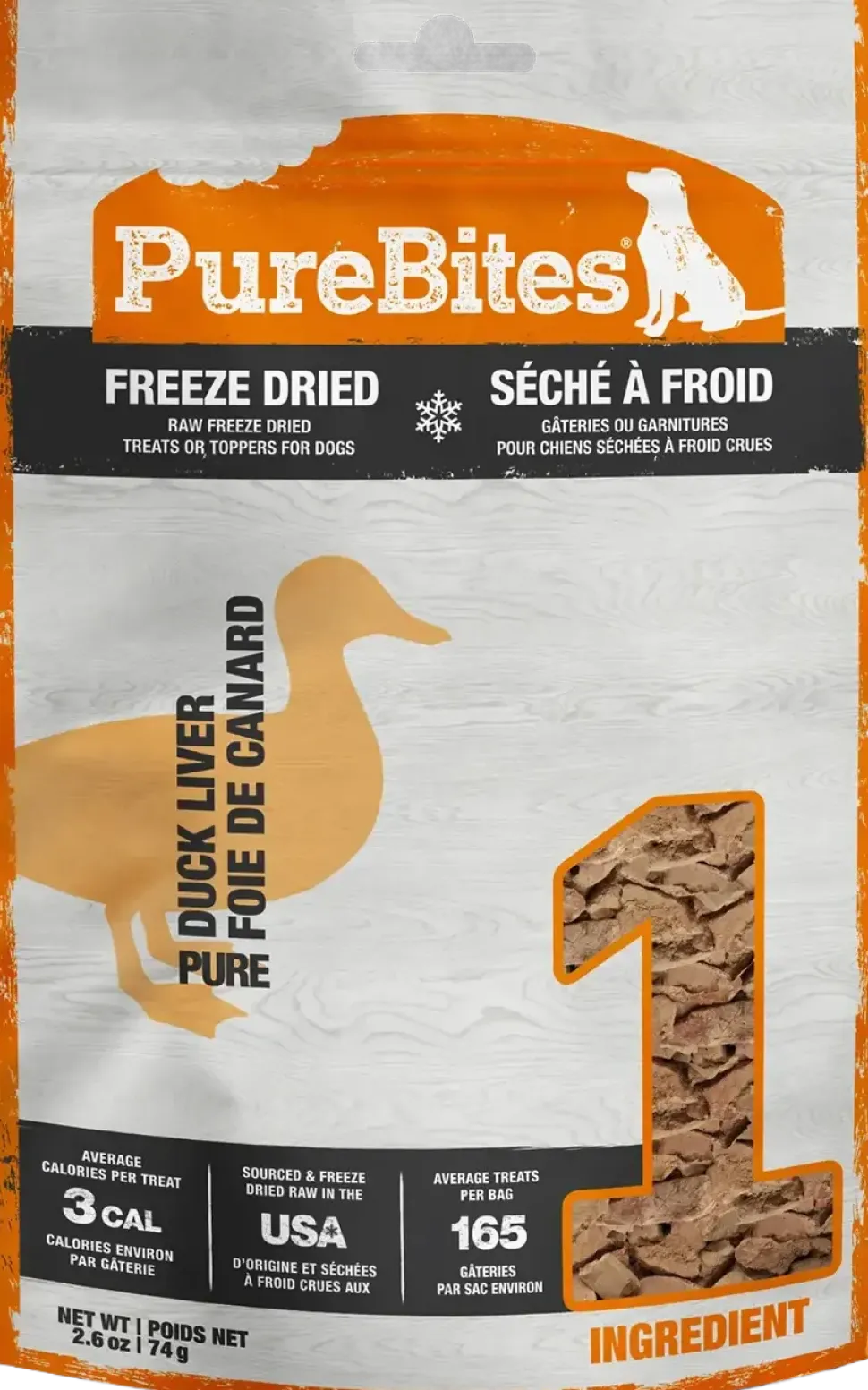 PureBites Duck Liver Freeze Dried Dog Treats 2.6-oz
