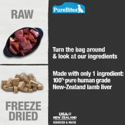 PureBites Lamb Liver Freeze-Dried Dog Treats 1.58-oz