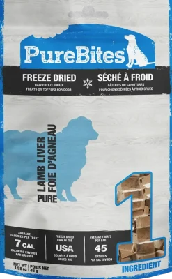 PureBites Lamb Liver Freeze-Dried Dog Treats 1.58-oz