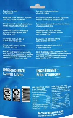PureBites Lamb Liver Freeze Dried Dog Treats 3.35-oz