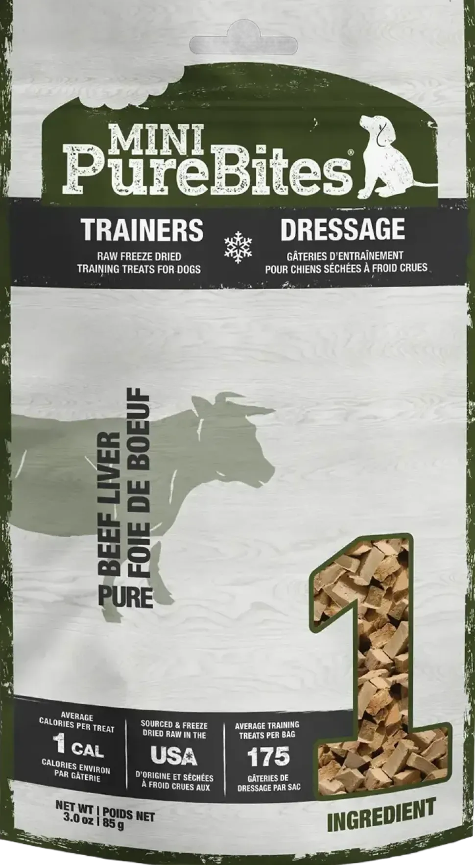 PureBites Mini-Trainers Beef Liver Freeze-Dried Pure Dog Treats 3-oz