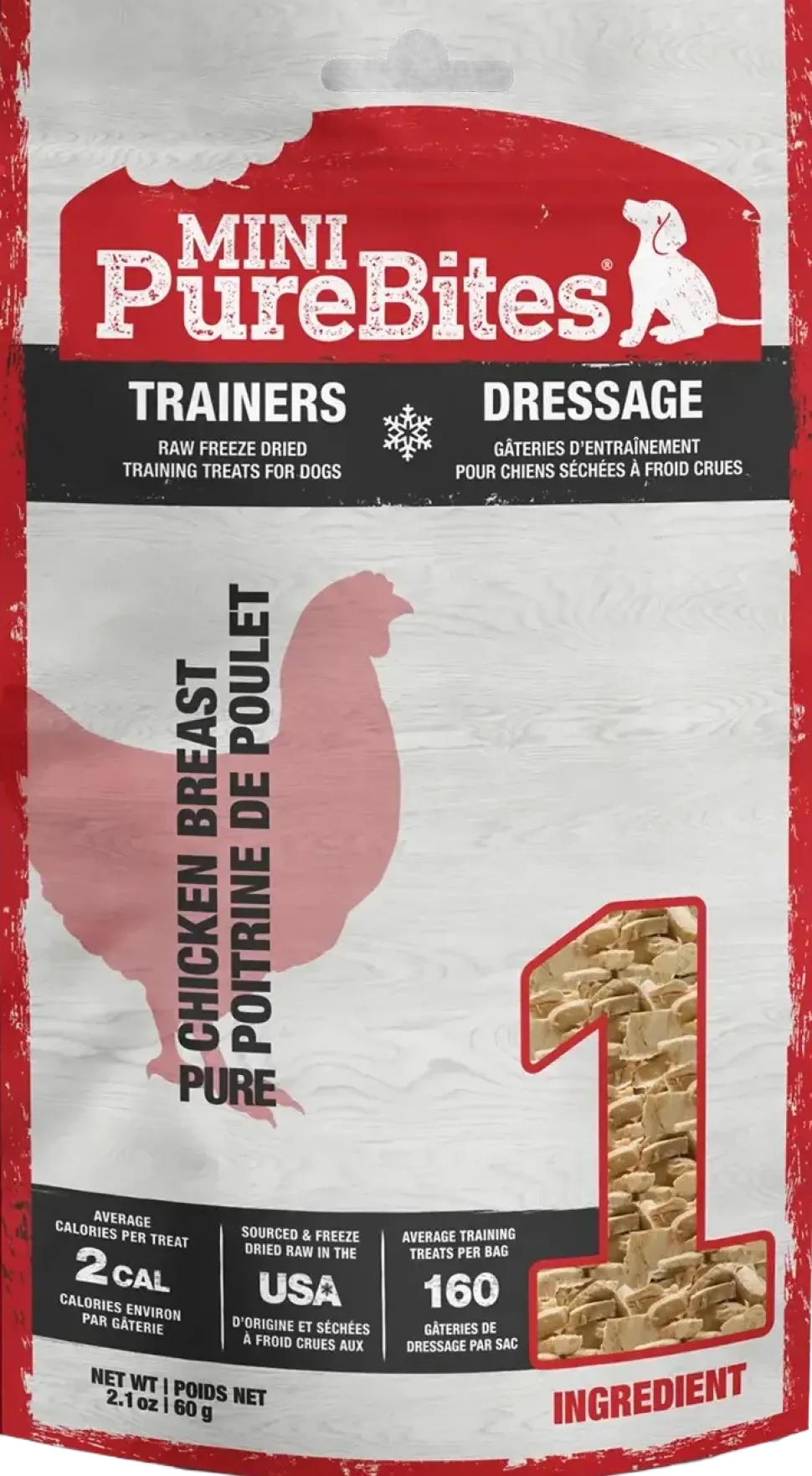 PureBites Mini-Trainers Chicken Breast Freeze-Dried Pure Dog Treats 2.1-oz