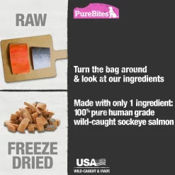 PureBites Salmon Freeze-Dried Pure Dog Treats 9.5-oz