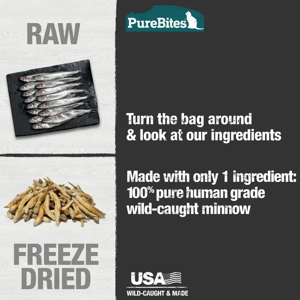 PureBites Wild-Caught Minnow Freeze-Dried Pure Cat Treats 1.09-oz