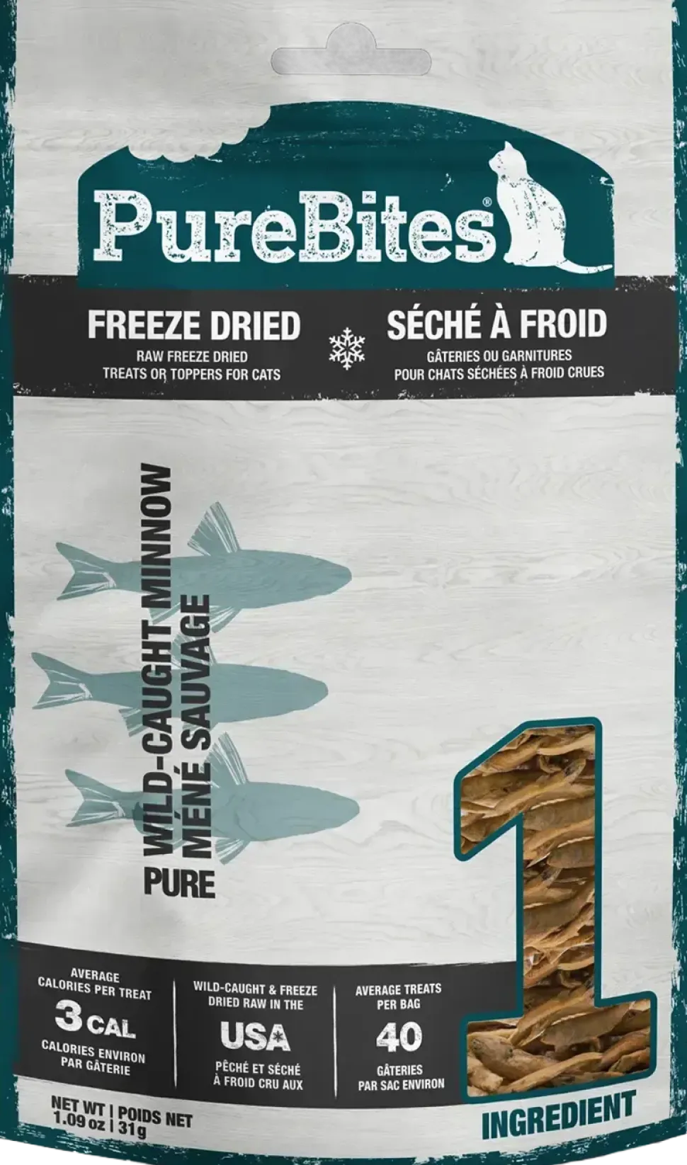 PureBites Wild-Caught Minnow Freeze-Dried Pure Cat Treats 1.09-oz