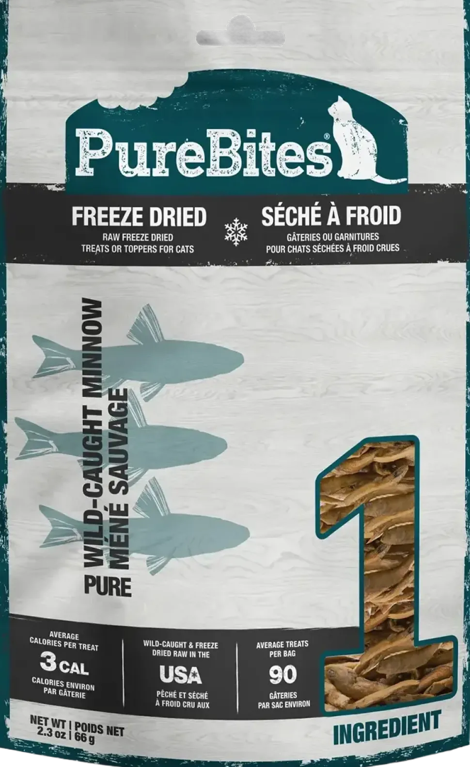 PureBites Wild-Caught Minnow Freeze-Dried Pure Cat Treats 2.3-oz