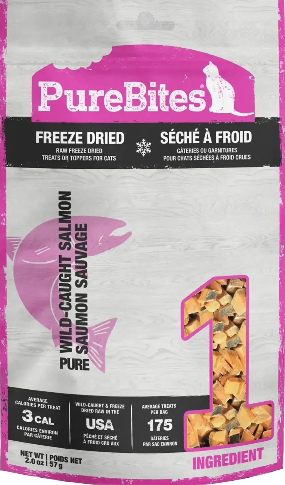 PureBites Wild-Caught Salmon Freeze-Dried Pure Cat Treats 2-oz