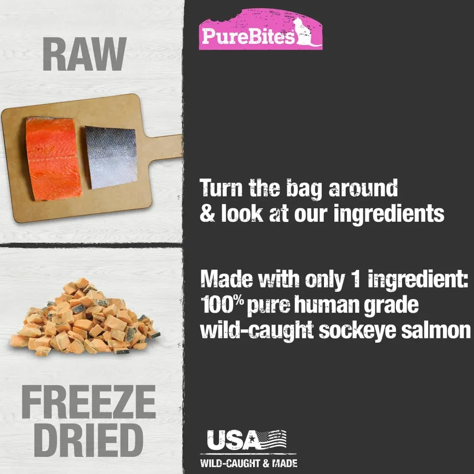PureBites Wild-Caught Salmon Freeze-Dried Pure Cat Treats 2-oz