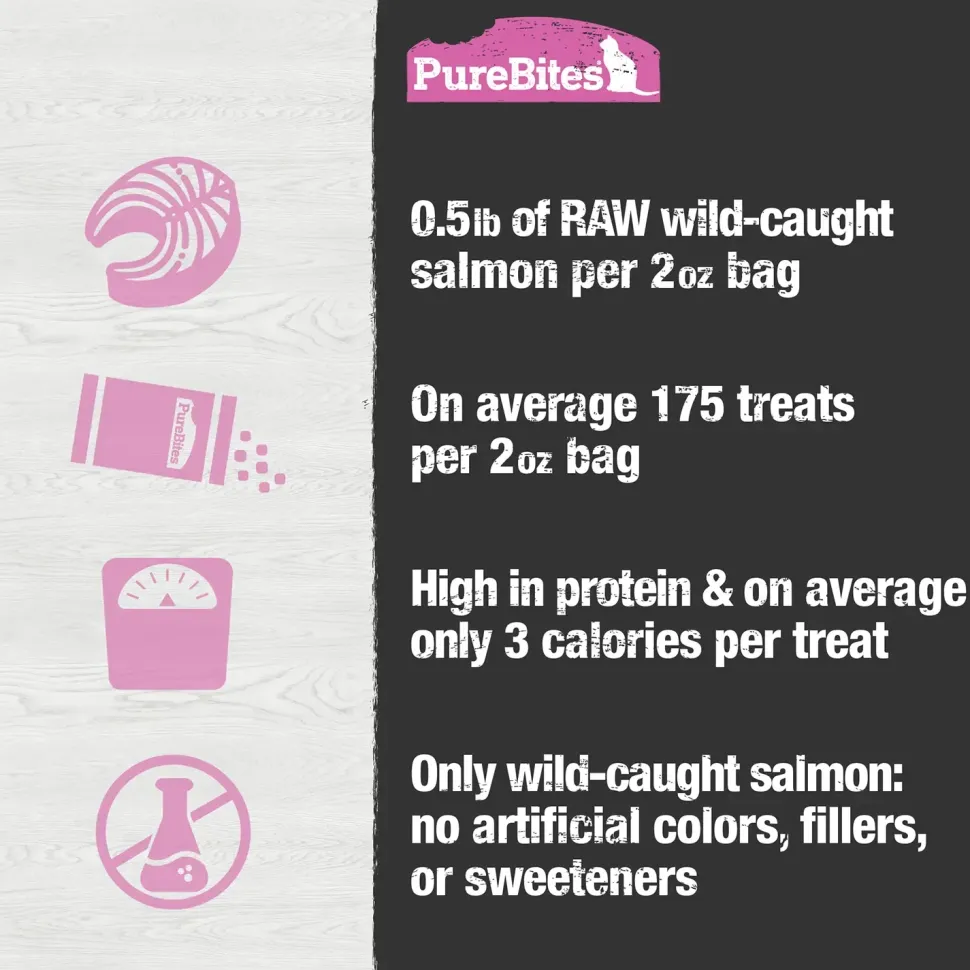 PureBites Wild-Caught Salmon Freeze-Dried Pure Cat Treats 2-oz