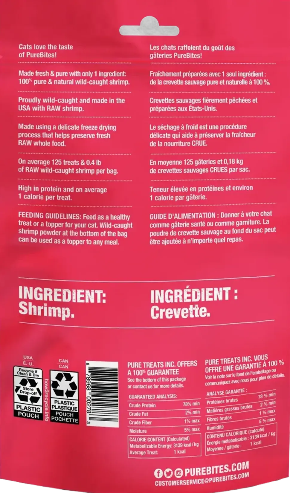 PureBites Wild-Caught Shrimp Freeze-Dried Pure Cat Treats 0.8-oz