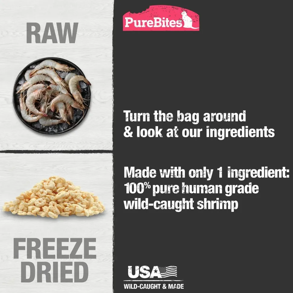 PureBites Wild-Caught Shrimp Freeze-Dried Pure Cat Treats 0.8-oz