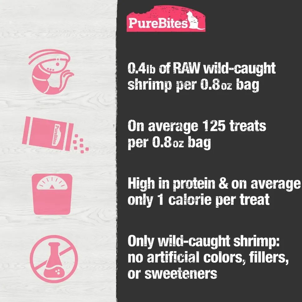 PureBites Wild-Caught Shrimp Freeze-Dried Pure Cat Treats 0.8-oz