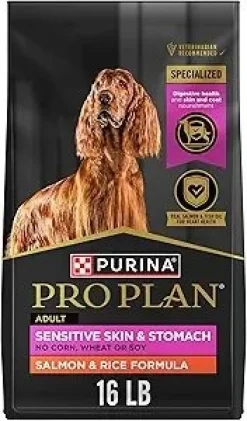 Purina Pro Plan Adult Sensitive Skin & Stomach Dry Dog Food Salmon & Rice Formula 16-lb