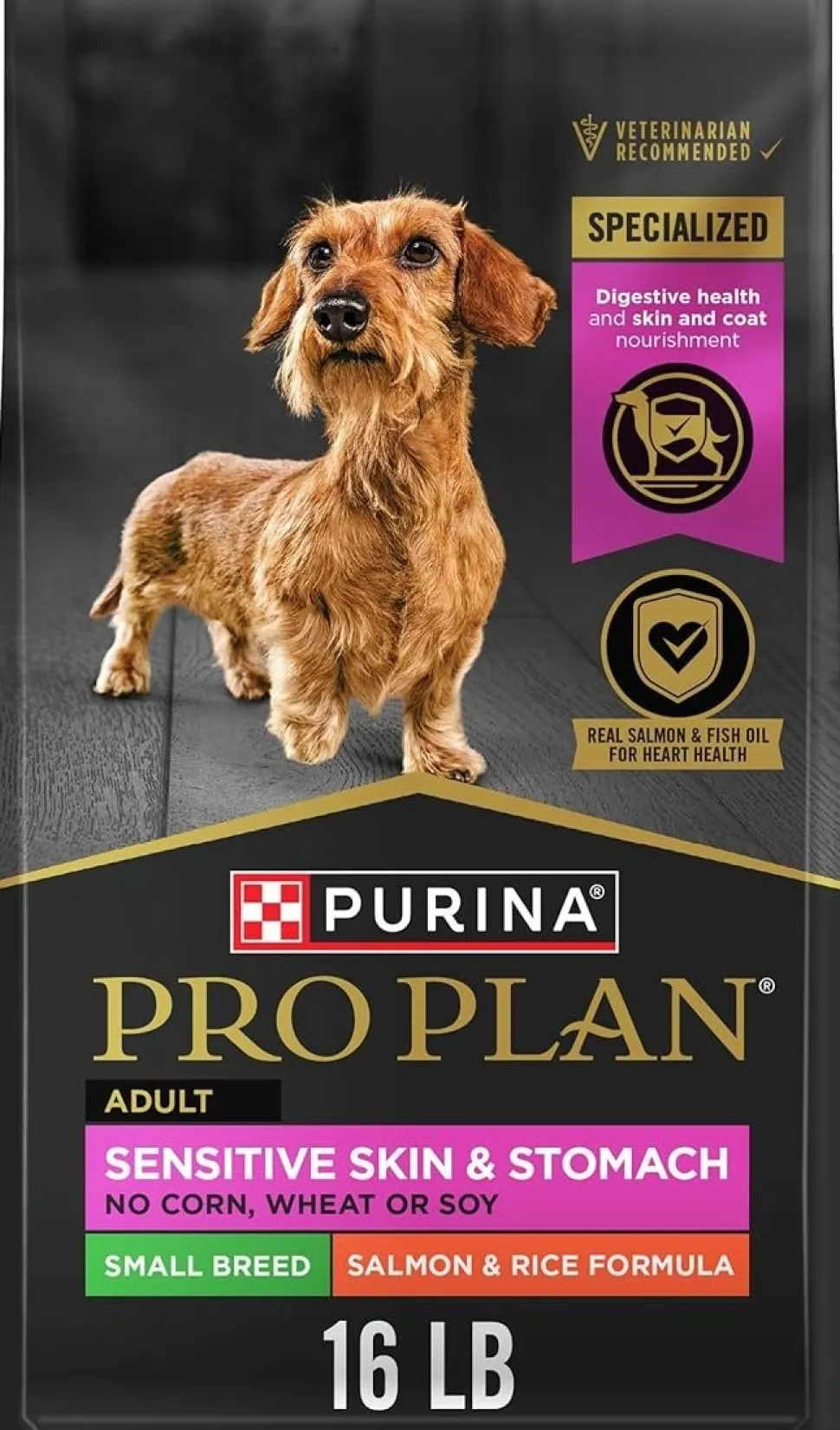 Purina Pro Plan Adult Small Breed Sensitive Skin & Stomach Dry Dog Food Salmon & Rice Formula 16-lb