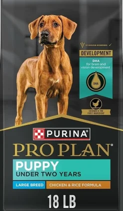 Purina Pro Plan Puppy Large Breed Dry Dog Food Chicken & Rice Formula 18-lb