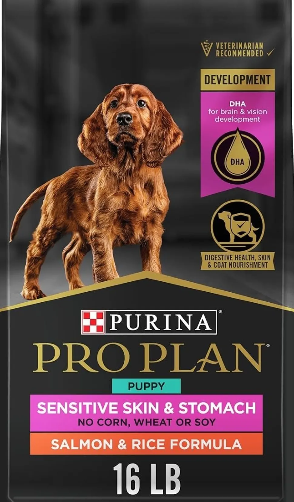 Purina Pro Plan Puppy Sensitive Skin & Stomach Dry Dog Food Salmon & Rice Formula 16-lb