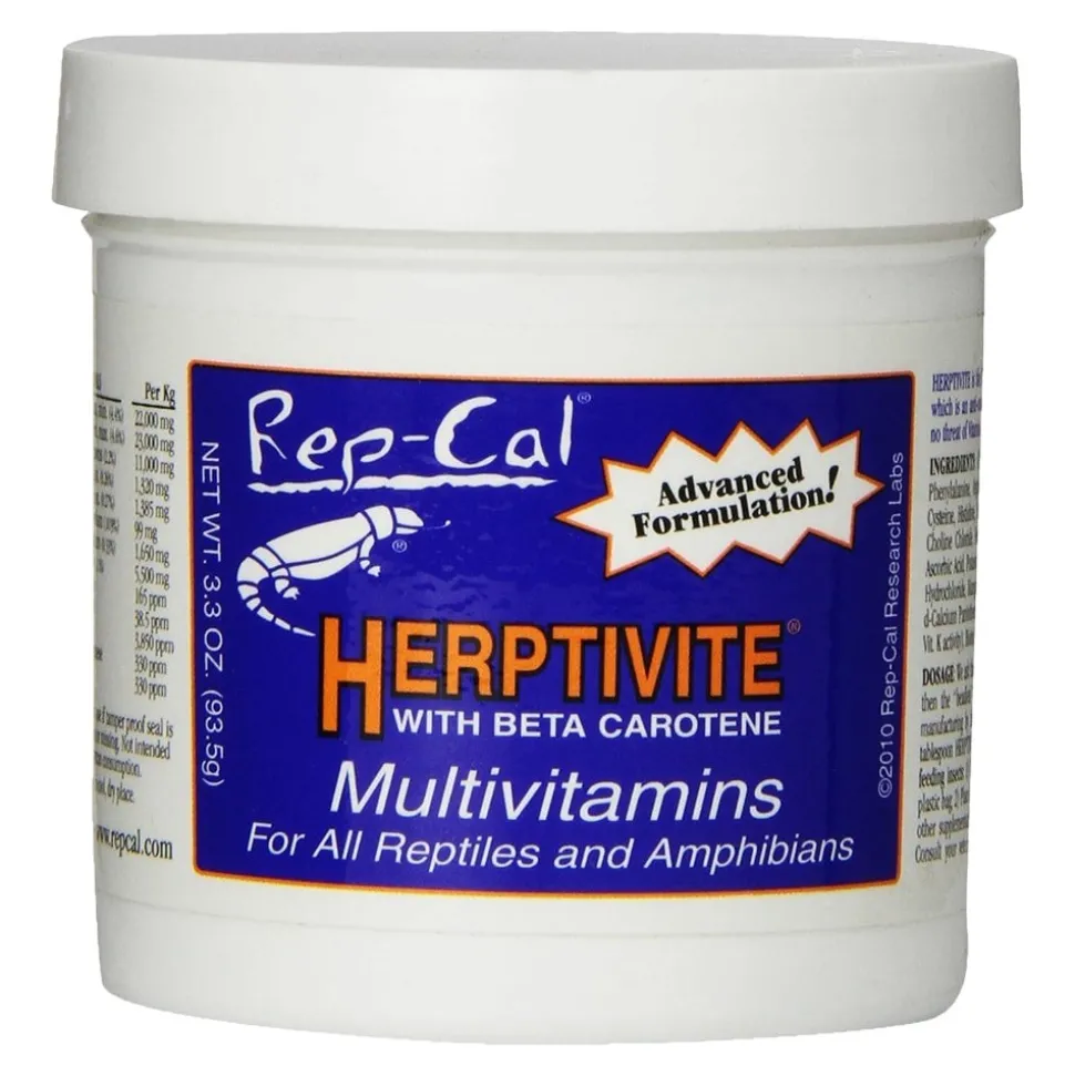 Rep-Cal Research Labs Herptivite with Beta Carotene Multivitamins Reptile Supplement 3.3-oz