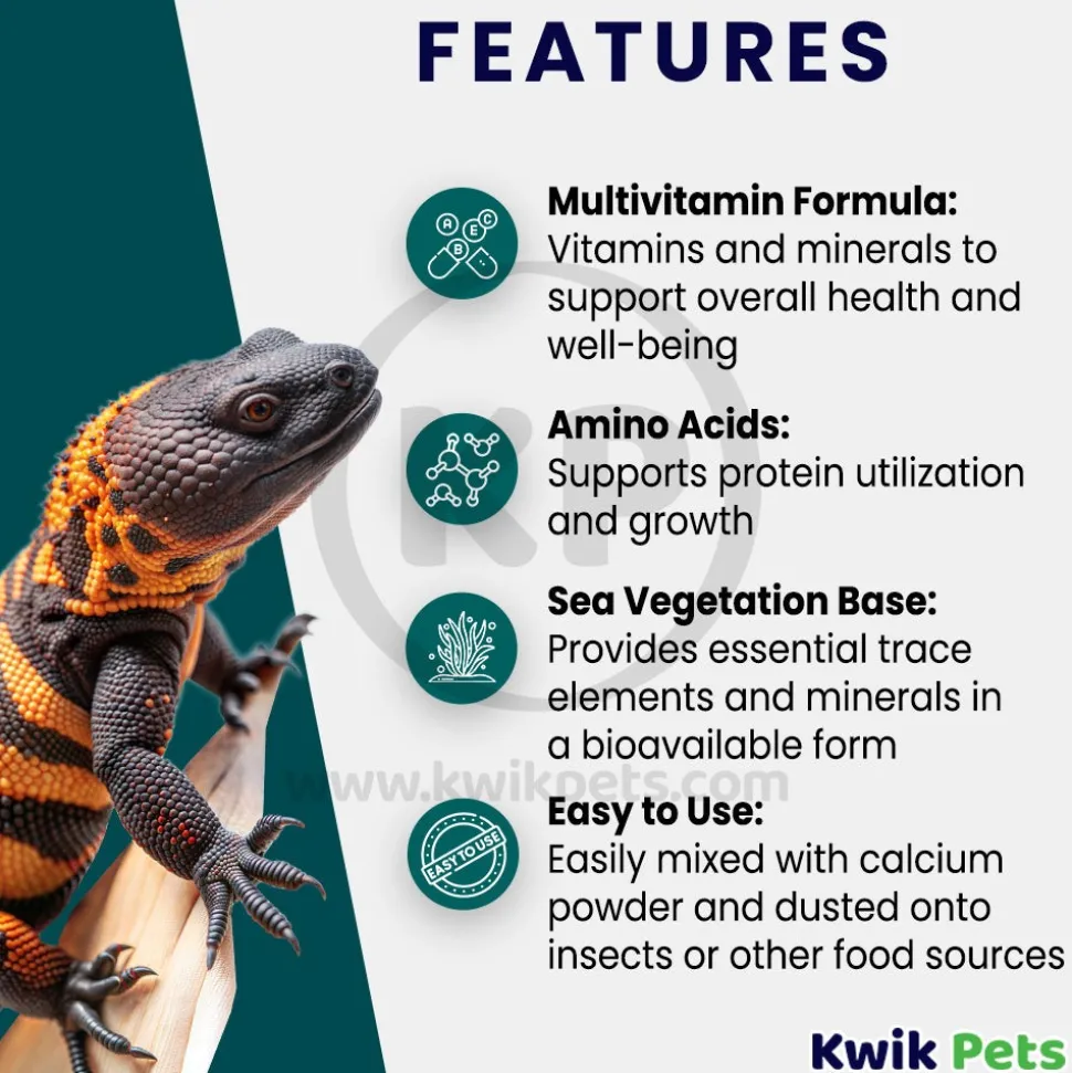 Rep-Cal Research Labs Herptivite with Beta Carotene Multivitamins Reptile Supplement 3.3-oz