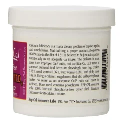 Rep-Cal Research Labs Phosphorous-Free Calcium with Vitamin D3 Ultrafine Powdered Supplement 3.3-oz