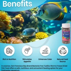 San Francisco Bay Brand Bacteria Free Tubifex Worms Freeze-Dried Fish Food 0.5-oz