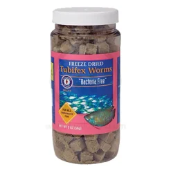 San Francisco Bay Brand Bacteria Free Tubifex Worms Freeze-Dried Fish Food 2-oz