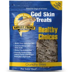 Savory Prime Cod Skin Crunchy Bites Dog Treats 16-oz